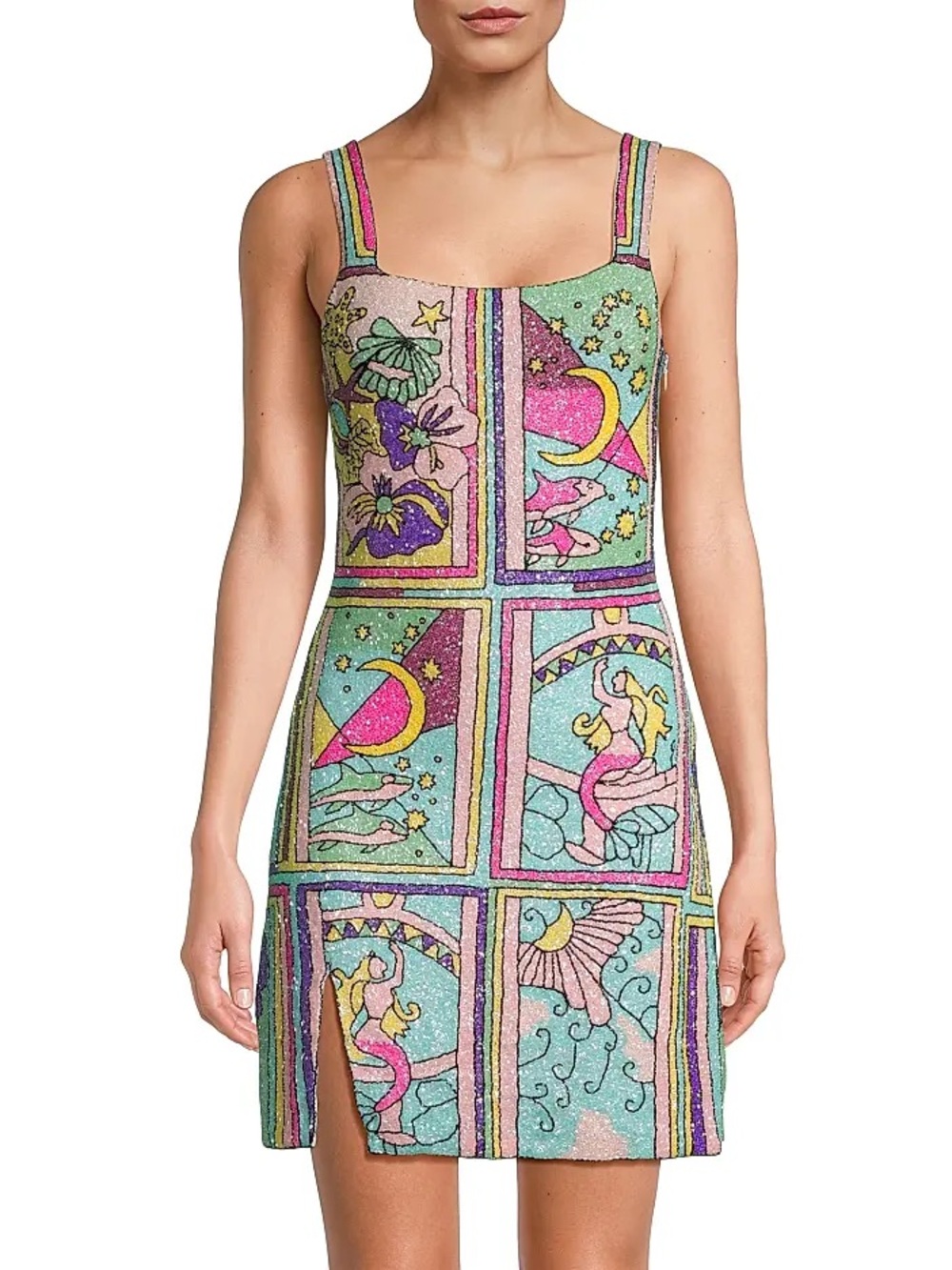 Oceanus Talia Hand EMbroidered Minidress - Picture 3 of 6
